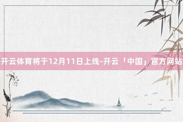开云体育将于12月11日上线-开云「中国」官方网站