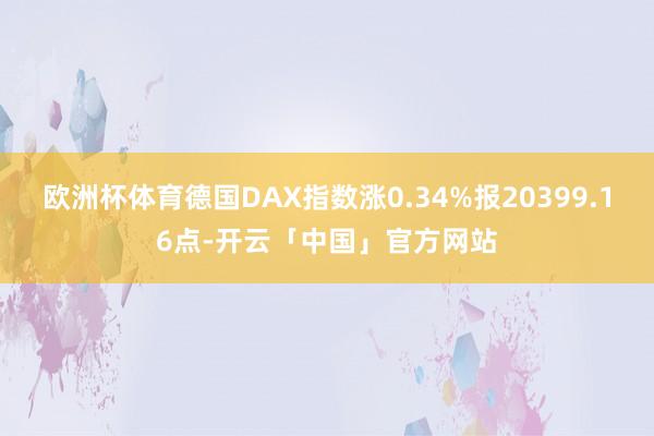 欧洲杯体育德国DAX指数涨0.34%报20399.16点-开云「中国」官方网站