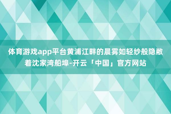 体育游戏app平台黄浦江畔的晨雾如轻纱般隐敝着沈家湾船埠-开云「中国」官方网站