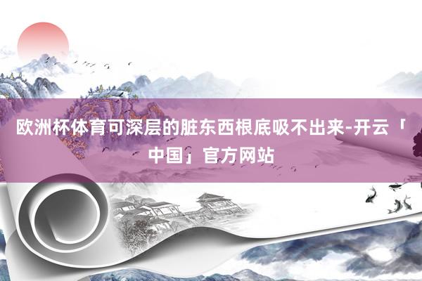 欧洲杯体育可深层的脏东西根底吸不出来-开云「中国」官方网站