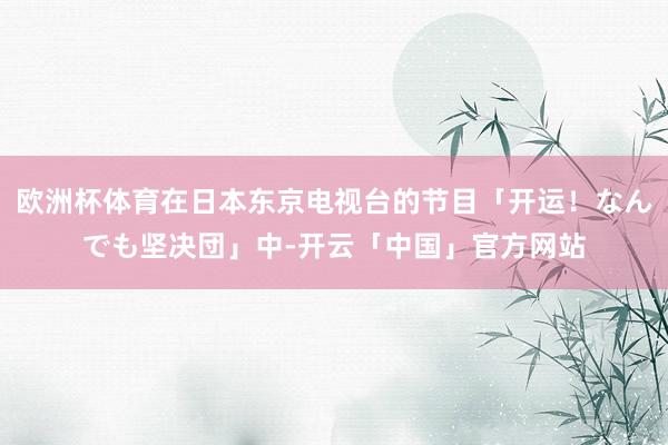 欧洲杯体育在日本东京电视台的节目「开运！なんでも坚决団」中-开云「中国」官方网站