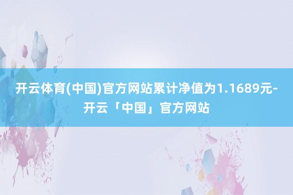 开云体育(中国)官方网站累计净值为1.1689元-开云「中国」官方网站