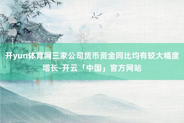 开yun体育网三家公司货币资金同比均有较大幅度增长-开云「中国」官方网站