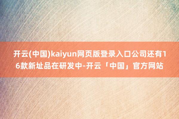 开云(中国)kaiyun网页版登录入口公司还有16款新址品在研发中-开云「中国」官方网站