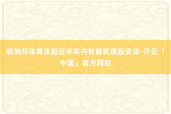 欧洲杯体育该股近半年内有鼓吹捏股变动-开云「中国」官方网站