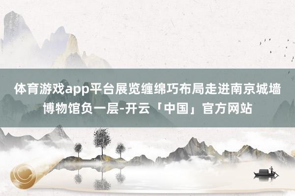 体育游戏app平台展览缠绵巧布局走进南京城墙博物馆负一层-开云「中国」官方网站