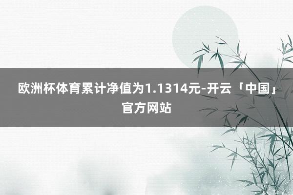 欧洲杯体育累计净值为1.1314元-开云「中国」官方网站