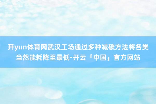 开yun体育网武汉工场通过多种减碳方法将各类当然能耗降至最低-开云「中国」官方网站