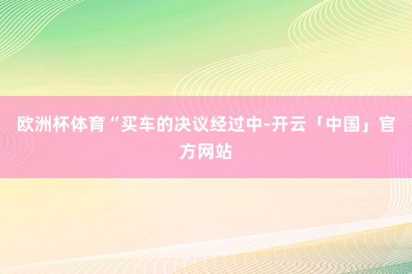 欧洲杯体育　　“买车的决议经过中-开云「中国」官方网站