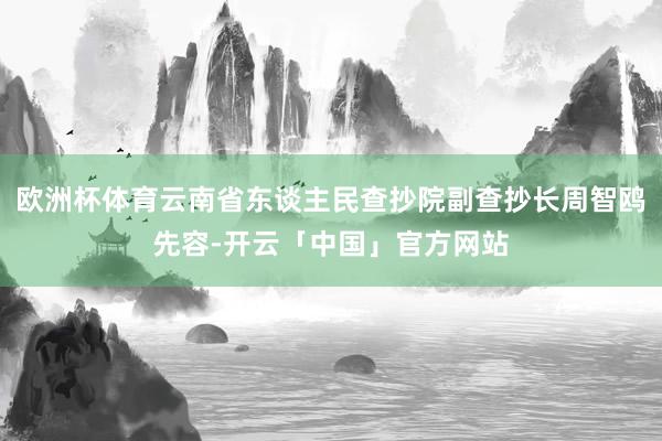 欧洲杯体育云南省东谈主民查抄院副查抄长周智鸥先容-开云「中国」官方网站