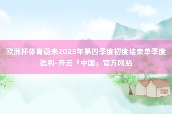 欧洲杯体育蔚来2025年第四季度初度结束单季度盈利-开云「中国」官方网站