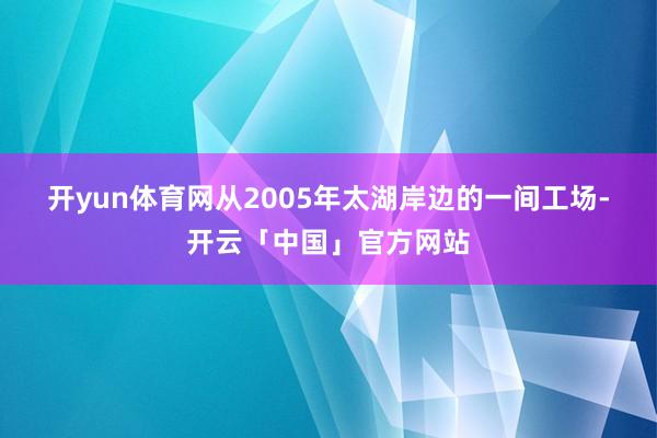 开yun体育网 从2005年太湖岸边的一间工场-开云「中国」官方网站