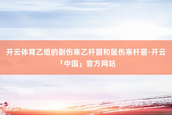 开云体育乙组的副伤寒乙杆菌和鼠伤寒杆菌-开云「中国」官方网站