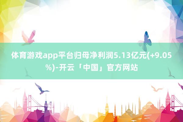 体育游戏app平台归母净利润5.13亿元(+9.05%)-开云「中国」官方网站