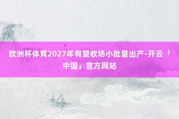 欧洲杯体育2027年有望收场小批量出产-开云「中国」官方网站